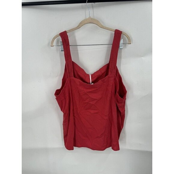 Market & Spruce Top Women 2X Red Button Front Wide Strap Picnic Tank NEW Beach - Picture 2 of 9